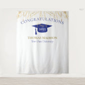 現代の卒業写真撮影用 ストリーマー付き背景 タペストリー (正面)