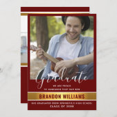 現代の卒業写真発表＆パーティ招待 案内状 (正面/裏面)