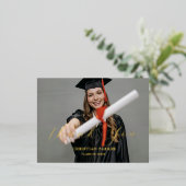 現代の卒業写真 ありがとうカード 箔招待状ポストカード (立ち正面)