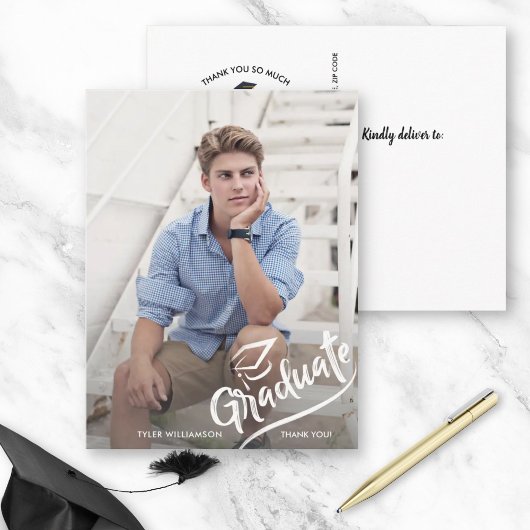 現代の卒業写真 卒業パーティー お礼 ポストカード