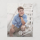 現代の卒業写真 卒業パーティー 感謝 ポストカード (正面)