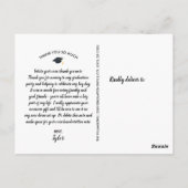 現代の卒業写真 卒業パーティー 感謝 ポストカード (裏面)