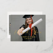 現代の卒業写真 卒業感謝カード 箔招待状ポストカード (正面/裏面)