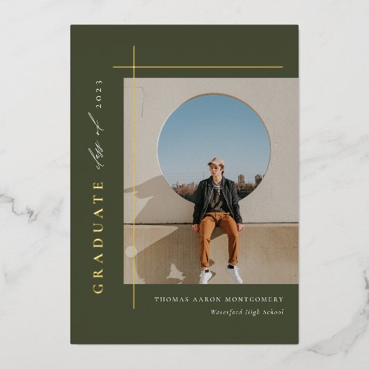 現代の卒業写真 箔招待状 (正面)