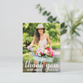 現代の卒業式感謝フォトカード（白い裏面） ポストカード (スタンド正面)