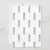 現代の卒業式 ゴールド写真 白い発表 招待状 (裏面)