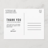 現代の卒業感謝のハート ポストカード (裏面)