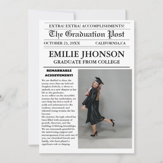 現代の卒業新聞 大学/短大 招待状 (正面)