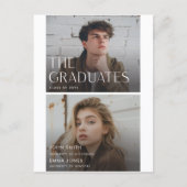 現代の卒業生が贈る、ペアでの卒業感謝メッセージ ポストカード (正面)