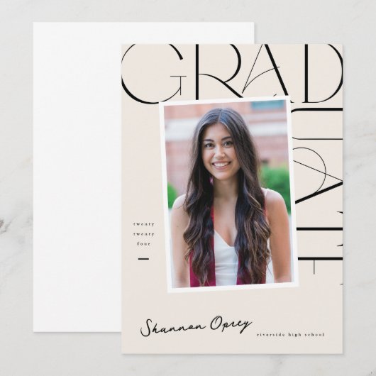 現代の卒業生 招待状 (正面/裏面)