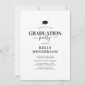 現代の卒業発表パーティー招待状 招待状 (裏面)