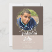 現代の卒業祝賀会ツートン写真 招待状 (正面)