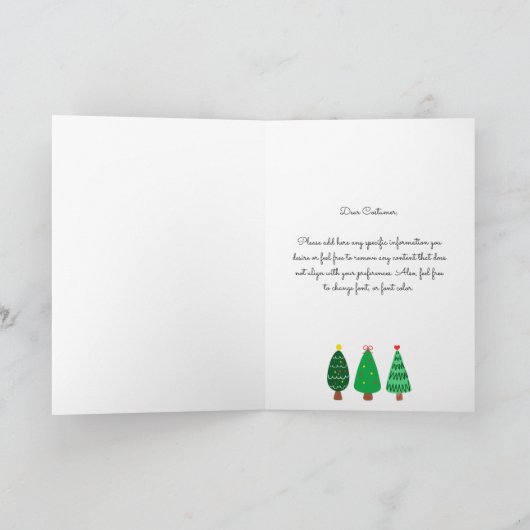 現代の友よ、クリスマスおめでとう、名前を折りたとう シーズンカード (内部)