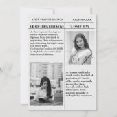 現代の双子 卒業新聞 高校 招待状 (裏面)