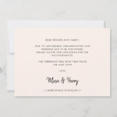 現代の可愛い結婚式更新写真発表 案内状 (裏面)