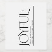 現代の喜びに満ちたハッピーホリデー メリークリスマス ワインラベル (シングルラベル)