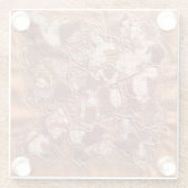 現代の喜びの燃えたオレンジ色の蝶の刺繍 ガラスコースター (裏面)