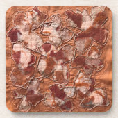 現代の喜びの燃えたオレンジ色の蝶の刺繍 コースター (正面)