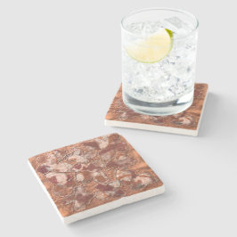 現代の喜びの燃えたオレンジ色の蝶の刺繍 ストーンコースター