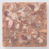 現代の喜びの燃えたオレンジ色の蝶の刺繍 ストーンコースター (正面)