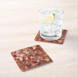 現代の喜びの燃えたオレンジ色の蝶の刺繍 ペーパーコースター