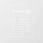 現代の営業時間ステッカー ウィンドウサイン (シート)