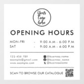 現代の営業時間QRコードロゴ連絡先情報 ウィンドウサイン (シート)