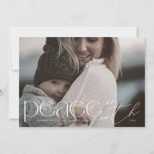 現代の地球の平和 大きな写真 宗教的 シーズンカード (正面)