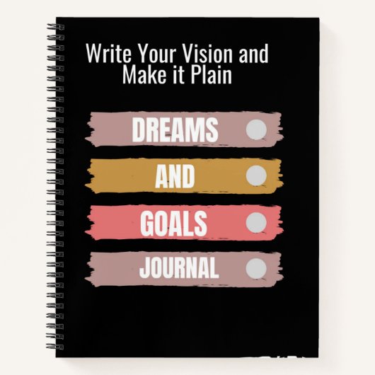 現代の夢と目標を書き留める ノートブック (正面)
