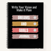現代の夢と目標を書き留める ビジョンを書き下ろす ノートブック (正面)