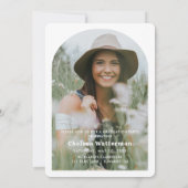 現代の大学卒業パーティー招待状 招待状 (裏面)