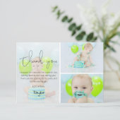 現代の子供たちの写真のコラージュ サンキューカード (スタンド正面)