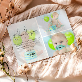 現代の子供の写真コラージュ サンキューカード