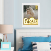 現代の帽子の写真で卒業おめでとう 高校 フォイルプリント 箔ポスター (インサイチュ (寝室))