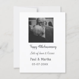 現代の幸せな40周年記念 - 名前と日付と写真を追加 ポストカード