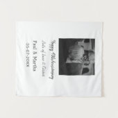 現代の幸せな40周年記念 - 名前、日付、写真を追加 タペストリー (正面(横))