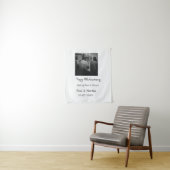 現代の幸せな40周年記念 - 名前、日付、写真を追加 タペストリー (インサイチュ)