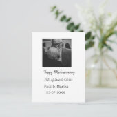 現代の幸せな40周年記念 - 名前、日付、写真を追加 ポストカード (スタンド正面)