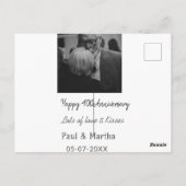 現代の幸せな40周年記念 - 名前、日付、写真を追加 ポストカード (裏面)