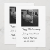 現代の幸せな40周年記念 - 名前 日付 写真を追加 招待状 (正面/裏面)