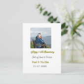 現代の幸せな50周年を追加 - 名前 - 日付 - 写真 ポストカード (スタンド正面)