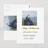 現代の幸せな50周年を追加 - 名前 - 日付 - 写真 ポストカード (正面/裏面)