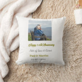 現代の幸せな50周年記念を追加 - 名前 - 日付 - 写真 クッション (ブランケット)