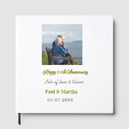 現代の幸せな50周年記念を追加 - 名前 - 日付 - 写真 ゲストブック