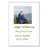 現代の幸せな50周年記念を追加 - 名前 - 日付 - 写真 テーブルナンバー (裏面)