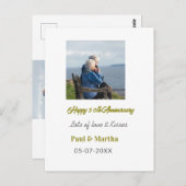 現代の幸せな50周年記念を追加 - 名前 - 日付 - 写真 ポストカード (正面/裏面)