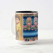 現代の幾何学的なマグカップ – 現代のセラミックのドリンク ツートーンマグカップ (正面左)