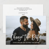 現代の延期 結婚式写真 招待状 (正面/裏面)