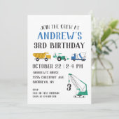 現代の建設現場の誕生日招待状 招待状 (スタンド正面)