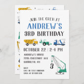 現代の建設現場の誕生日招待状 招待状 (正面/裏面)